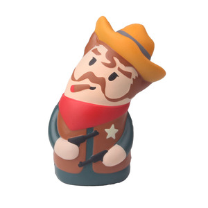 Pu Foam Cowboy Fidget Toy With Hat And Bandana For Kids 5 To 7 Years Unisex Slow <b>Rebound</b> Stress Relief Toy - Product Image 1