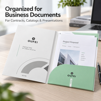 Dossier de présentation A4 personnalisé moderne avec pochette pour usage professionnel et corporatif, impression OEM, marque Oufei