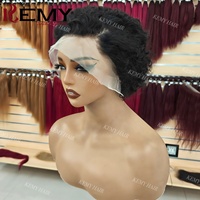 Perruque Courte Pixie Frisée Fournisseur, Perruque en Cheveux Humains HD Lace 13x4, Cheveux Vietnamiens, Coupe Pixie Bob, Perruque Pixie Courte en Gros pour Femmes Noires