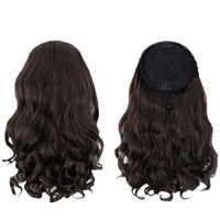 Extensions de queue de cheval pour femmes, style européen et américain, avec cordon de serrage, cheveux courts bouclés volumineux, postiche boucles romaines, sans permanente ni teinture