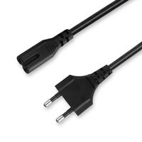 1,5 m negro europeo AC tipo F enchufe ángulo recto Cee7/7 a C7 Iec cable de alimentación para proyector de computadora