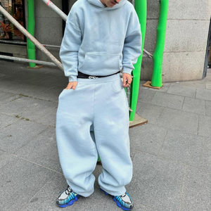 Conjunto Deportivo 100% Algodón, Sudaderas con Capucha y Pantalones Deportivos para <span class=keywords><strong>Hombre</strong></span>, Conjunto Holgado, Fabricante de Sudaderas con Capucha Lisas - Product Image 1
