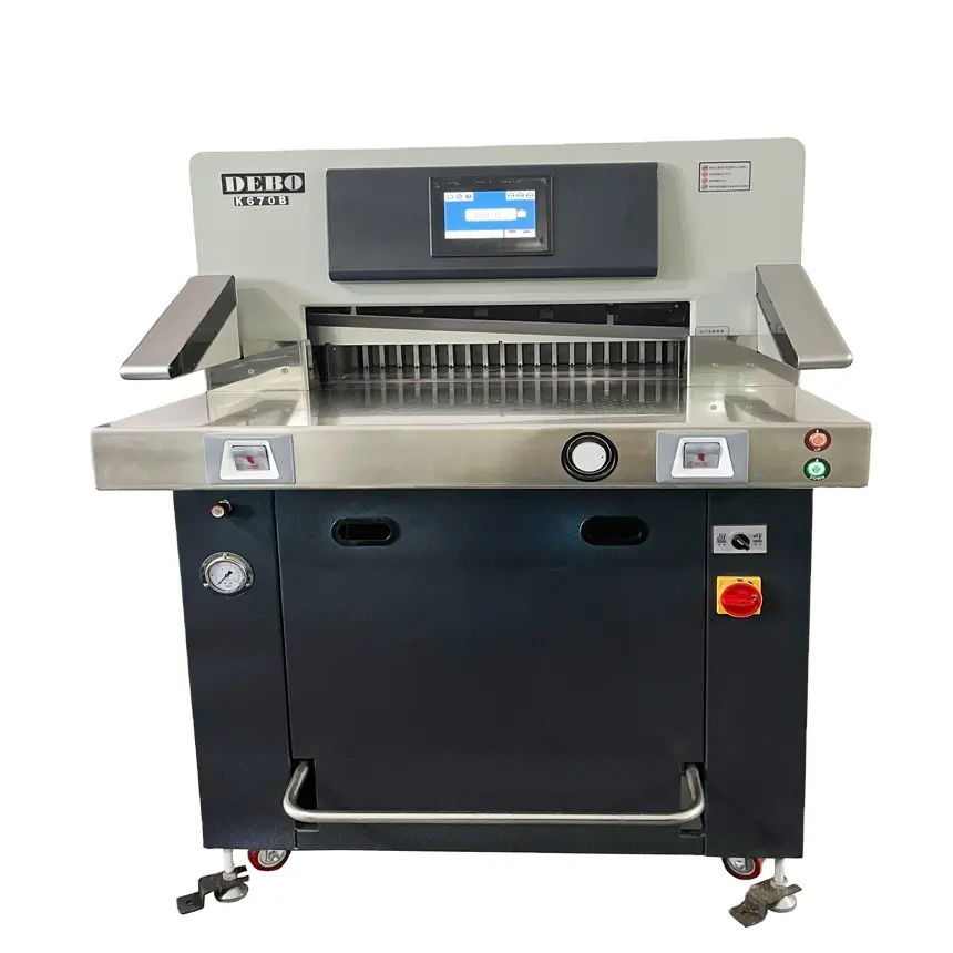 Cortador de papel hidráulico de alta resistencia, máquina de corte de papel industrial programable y automática, DB-6708B
