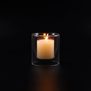 أكواب شموع زجاجية ملونة، حامل شموع زجاجي للديكور الرومانسي، عشاء وحفلات زفاف، برطمانات شموع ملونة للطاولة، ديكور منزلي - Product Image 2