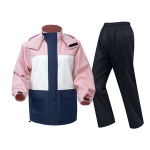 Veste et pantalon de pluie pour motard, style patchwork tendance, en polyester pongé et <span class=keywords><strong>film</strong></span> PU, imperméable - Product Image 1