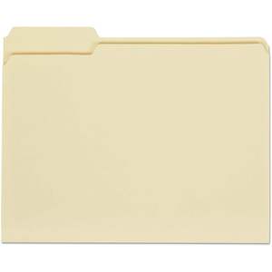 Universal 12121 <b>A4</b> Size File <b>Folders</b> 1/3 Cut First Position One-Ply Top Tab Letter Manila (Box of 100) - Product Image 1