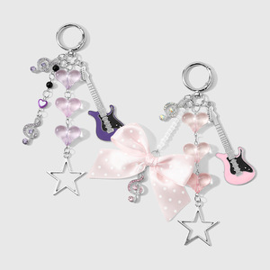 Hoge kwaliteit multi-kleurige waterdiamant noten liefde ster gitaar strijkstok DIY sleutelhanger tas hanger - Product Image 2