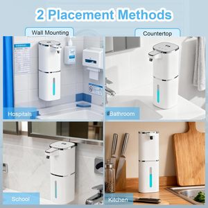Dispenser di Sapone Automatico Senza Contatto, Ricaricabile USB, Regolabile, Montabile a Parete per Bagno e Cucina - Product Image 5