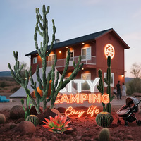 Grand cactus artificiel 150-255 cm en plastique, faux vert, résistant aux UV, durable, moderne, de haute qualité pour la décoration intérieure et extérieure