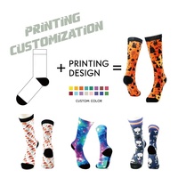 Chaussettes en coton pour homme, fantaisie, amusantes, à motifs originaux, personnalisables, vente en gros