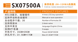 Controlador de extractor de lavadora SX07500A para extractores de 50-120 kg - Product Image 2