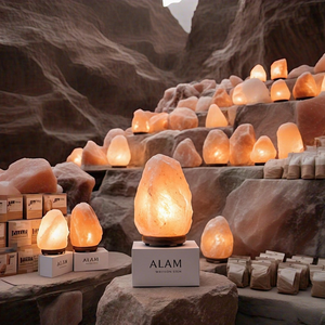 Lámpara de Sal del Himalaya con Empaque Personalizado, Forma Natural, Ecológica, Hecha a Mano, Decoración para el Hogar, Feng Shui, Pirámide, Música, Cruz, Flor - Product Image 1