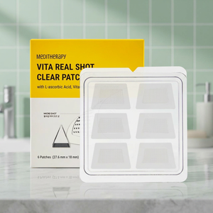 MEDITHERAPY Vita Real Shot Clear Hydrocolloid Patch Sheet Mask Masque visage éclaircissant pour les taches brunes, tous types de peau, vitamine C pure - Product Image 3
