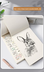 Quaderno B5 con copertina rigida, rilegato con colla, carta spessa, nero, semplice, per studenti delle <span class=keywords><strong>scuole</strong></span> medie e <span class=keywords><strong>superiori</strong></span>, con pagine bianche, ideale come regalo. - Product Image 4