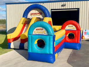 Arco commerciale gonfiabile casa di rimbalzo percorso a ostacoli con piscina gonfiabile saltatore castello scivolo ostacolo per la vendita - Product Image 6