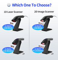 Lecteur de codes-barres 2D portable GTCODESTAR X-3500, lecteur de codes-barres 1D filaire, lecteur de codes QR USB, scanner de codes-barres pour l'inventaire avec support