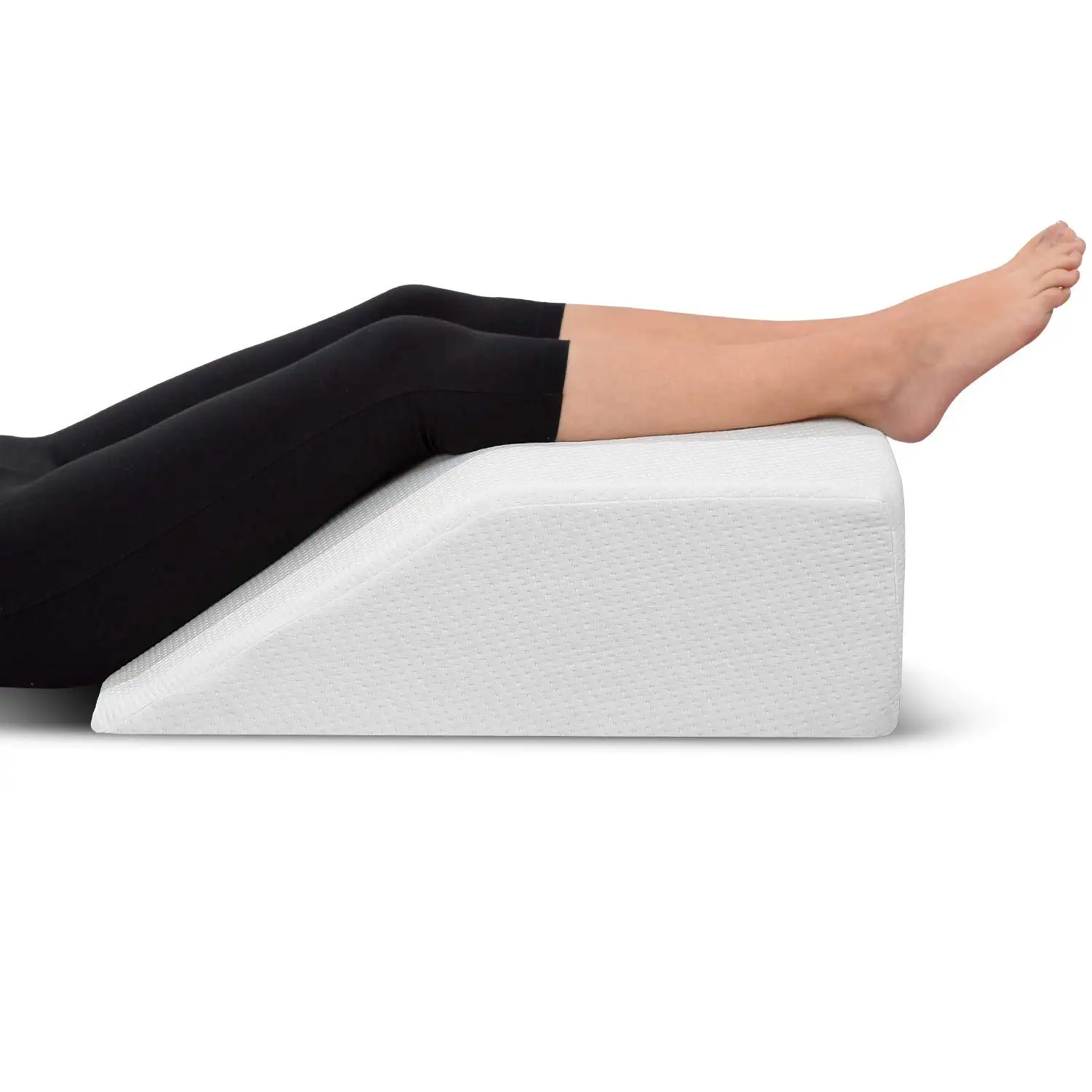 Almohada de descanso para piernas con parte superior de espuma viscoelástica, elevación posterior a la cirugía