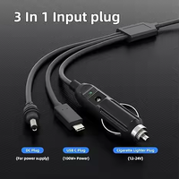 Kabel Starlink 3 in 1 DC ke DC dengan Kabel Charger Mobil Tipe C, Kabel Starlink untuk Internet Satelit V4 Gen4, Kabel Daya