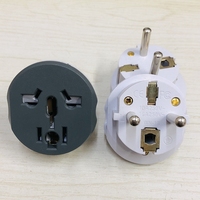 Adaptateur de prise EU universel vers prise électrique ronde européenne à 2 broches, conversion 10A 16A 250V, convertisseur UK/AU/US vers Schuko