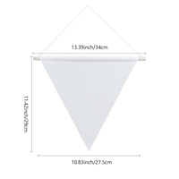Bannière en toile à sublimation vierge personnalisée drapeau pentagonal/queue d'aronde/triangle avec bâtons de bois pour décoration intérieure et extérieure
