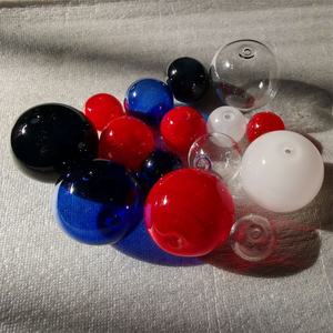 Handmade 180 Degree Round Crystal <strong>Glass</strong> <strong>Beads</strong> Two Holes Hand Blown <strong>Hollow</strong> 180 Degrees Coverage Loose Nature Crystal - Product Image 5