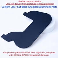 Pièces métalliques usinées CNC découpées au laser en alliage d'aluminium personnalisé (6061/6063/5052) anodisées noires, tolérance 0,02-0,1 mm, OEM/ODM