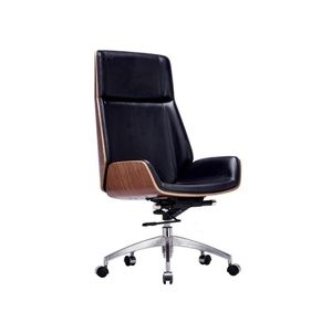 Chaise de bureau ergonomique en cuir, style moderne minimaliste de luxe léger, idéale pour les immeubles de bureaux - Product Image 1