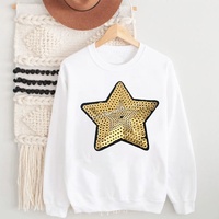 Patchs brodés personnalisés avec logo étoile en paillettes à repasser pour chemise, sac, vêtements