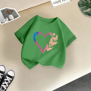 T-shirt transfrontalier pour enfants à manches courtes 2024 été nouveau style haut pour enfants