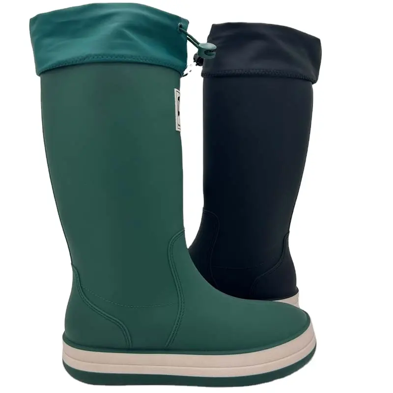 Vente en gros Bottes pour dames personnalisées, légères, douces, à la hauteur du genou Bottes de pluie de jardin en PVC bon marché