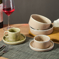 Service de vaisselle de luxe en porcelaine ST, assiettes à motifs craquelés, assiettes à salade, bols à soupe, vaisselle portable, compatible lave-vaisselle et micro-ondes, pour mariage