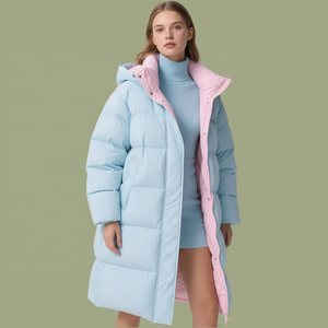Veste d'oie blanche imperméable d'hiver personnalisée grande taille Ski fermeture éclair coupe-vent dame luxe mode <span class=keywords><strong>doudoune</strong></span> matelassée manteaux pour femmes - Product Image 5