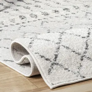 热卖摩洛哥聚丙烯区域地毯卧室走廊防滑地毯白色灰色地毯