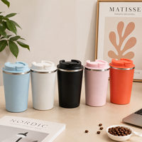 Mug de voyage en acier inoxydable avec logo personnalisé, 380 ml, intérieur en céramique, gobelet isotherme à double paroi de haute qualité, tasse à café réutilisable