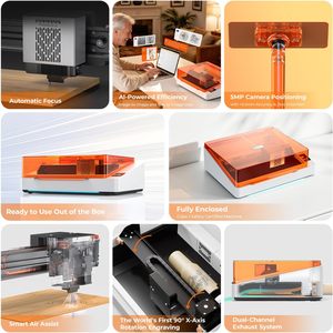 Grabador Láser TOOCAA NOVA 20W con Diodo, Cámara HD de 5MP, Enfoque Automático, Máquina de Grabado en Madera de Sobremesa con Kit Rotatorio - Product Image 2