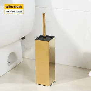 Verhooging Mode Goud/Zwart Roestvrij Staal Plunger En Flexibele Kom Toiletborstel