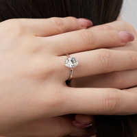 Bague incrustée de zircon en forme d'oeuf de pigeon en argent sterling S925 pour femme