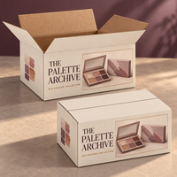 Boîte d'expédition en carton ondulé personnalisée de qualité supérieure avec impression couleur et design pliable pour étui de rangement rembourré pour palettes de fards à paupières