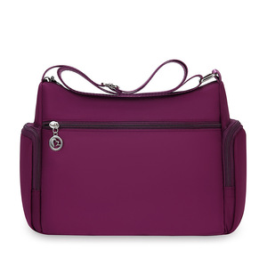 Women's Crossbody Bag Large Capacity Nylon Oxford Cloth Water Resistant Everyday Use Shoulder Bag Purple - Product Image 1