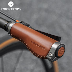 ROCKBROS Poignées de guidon de <span class=keywords><strong>vélo</strong></span> de qualité supérieure antichoc VTT Poignées de guidon en <span class=keywords><strong>cuir</strong></span> souple à grain supérieur - Product Image 5
