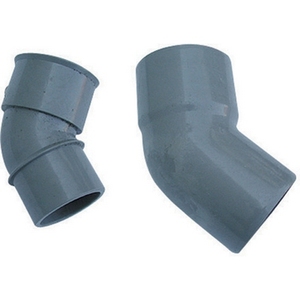 Raccordo a gomito in PVC a 45 gradi da 40 mm, connettore grigio per tubo di scarico - Product Image 1