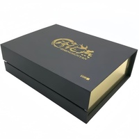 Boîte Cadeau Luxe Noire Personnalisée avec Logo pour Perruques, en Carton Mat Laminé et Doublé Éponge, pour Emballage de Perruques et Extensions Capillaires