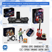 Kit de Construction de Guitare 721 Pièces, Modèle ABS, Scène Musicale, Guitare, Batterie, Amplificateur, Briques de Collection pour Enfants, Cadeau