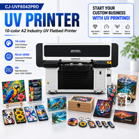 Imprimante UV d'intérieur Jucolor 6042 avec 10 couleurs de haute qualité pour la fabrication de porte-clés personnalisés, imprimante UV braille