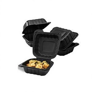 ถาดพลาสติกเกรดอาหาร ฝาโฟมแบบมีบานพับ ถอดออกได้ กล่องซิปล็อคทรงสี่เหลี่ยม เป็นมิตรกับสิ่งแวดล้อม ใช้กับไมโครเวฟได้ กล่องเบนโตะแบบใช้แล้วทิ้ง - Product Image 1