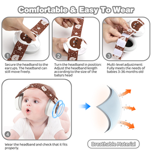 ที่ครอบหูเด็ก ที่ปิดหูกันเสียง 25dB ป้องกันเสียงรบกวน ลดเสียงรบกวน ป้องกันการได้ยินสำหรับเด็กทารก - Product Image 3