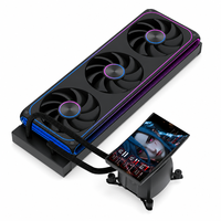 Pendingin CPU Cair AIO 360mm dengan Heatsink Tembaga Aluminium 5 Inci, Layar LCD IPS Magnetik untuk PC Gaming, Kompatibel dengan LGA1851 1700 AM5