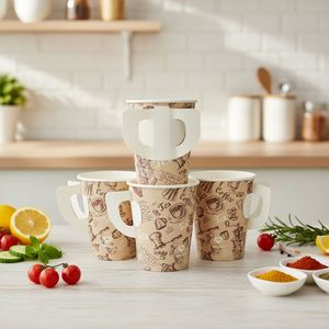 แก้วกระดาษแบบใช้ครั้งเดียว ขนาด 10 ออนซ์ ผนังเดี่ยว สำหรับกาแฟ ชา หรือเครื่องดื่มอื่นๆ พร้อมหูจับ เหมาะสำหรับร้านอาหารและบริการเดลิเวอรี - Product Image 6