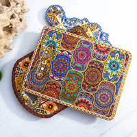 Sous-plat et dessous de plat en céramique classiques, imprimés par sublimation 3D, personnalisés OEM, écologiques, style plage océanique, pour décoration de table, résistants à la chaleur