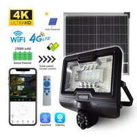 Caméra PTZ solaire à double objectif 4K Ultra HD, système de sécurité CCTV sans fil 4G WiFi pour extérieur avec batterie 25000mAh et panneau 24W